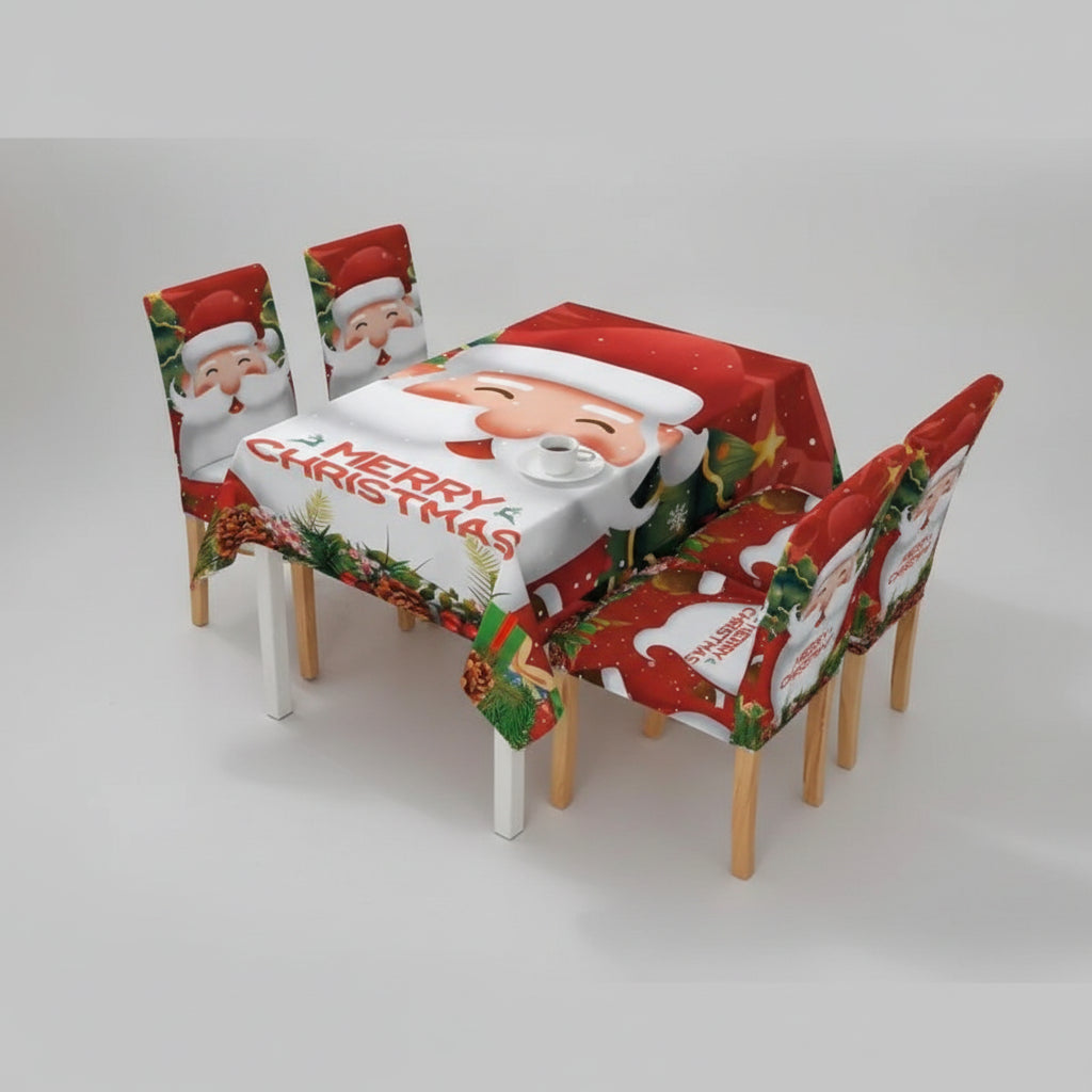 Tovaglia da tavola natalizia con coprisedie